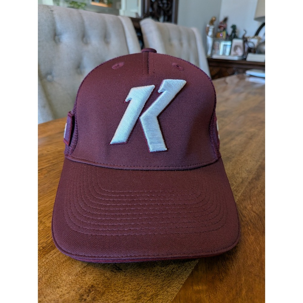Nike Flex Fit Hat Burgundy Maroon K Logo SGC Mesh Baseball Cap L XL Mens